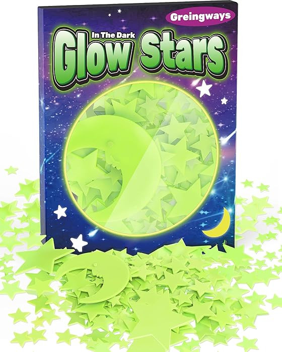 Greingways 201 Pcs Glow in The Dark Stars Stickers for Ceiling Bedroom, Stocking Stuffers for Kid... | Amazon (US)