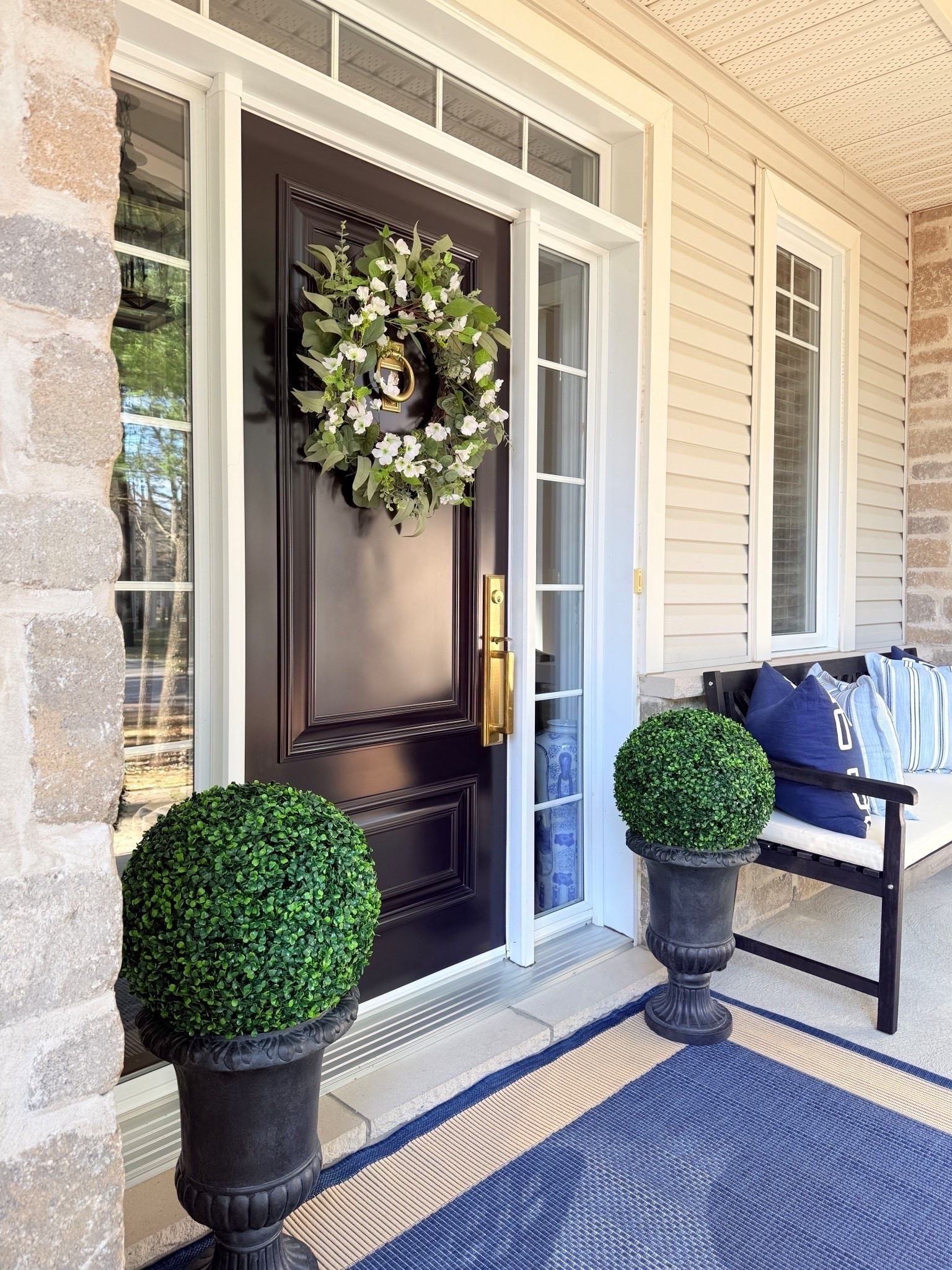 LOVING these elegant and chic urns, coastal rug and classic bench - they make a huge difference on our porch!!

Front door, front door patio, front porch, home finds, outdoor home finds, outdoor favorites, front door finds

#LTKSeasonal #LTKHome