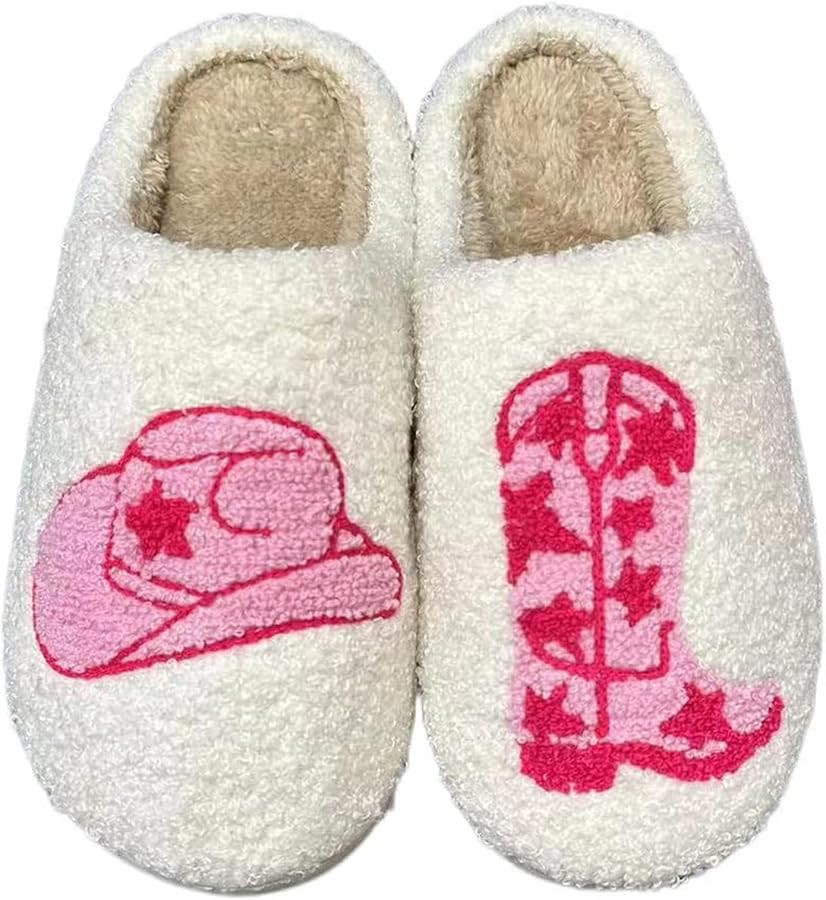 Evil Eyes Slippers For Women Strawberry Slippers Memory Foam Cowboy Cowgirl Hat And Boot Slippers... | Amazon (US)