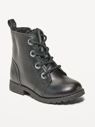 Faux-Leather Combat Boots for Toddler Girls | Old Navy (US)
