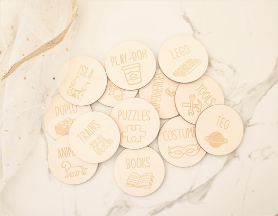 Round Wooden Tag Toy Labels playroom Storagescandinavian | Etsy | Etsy (US)