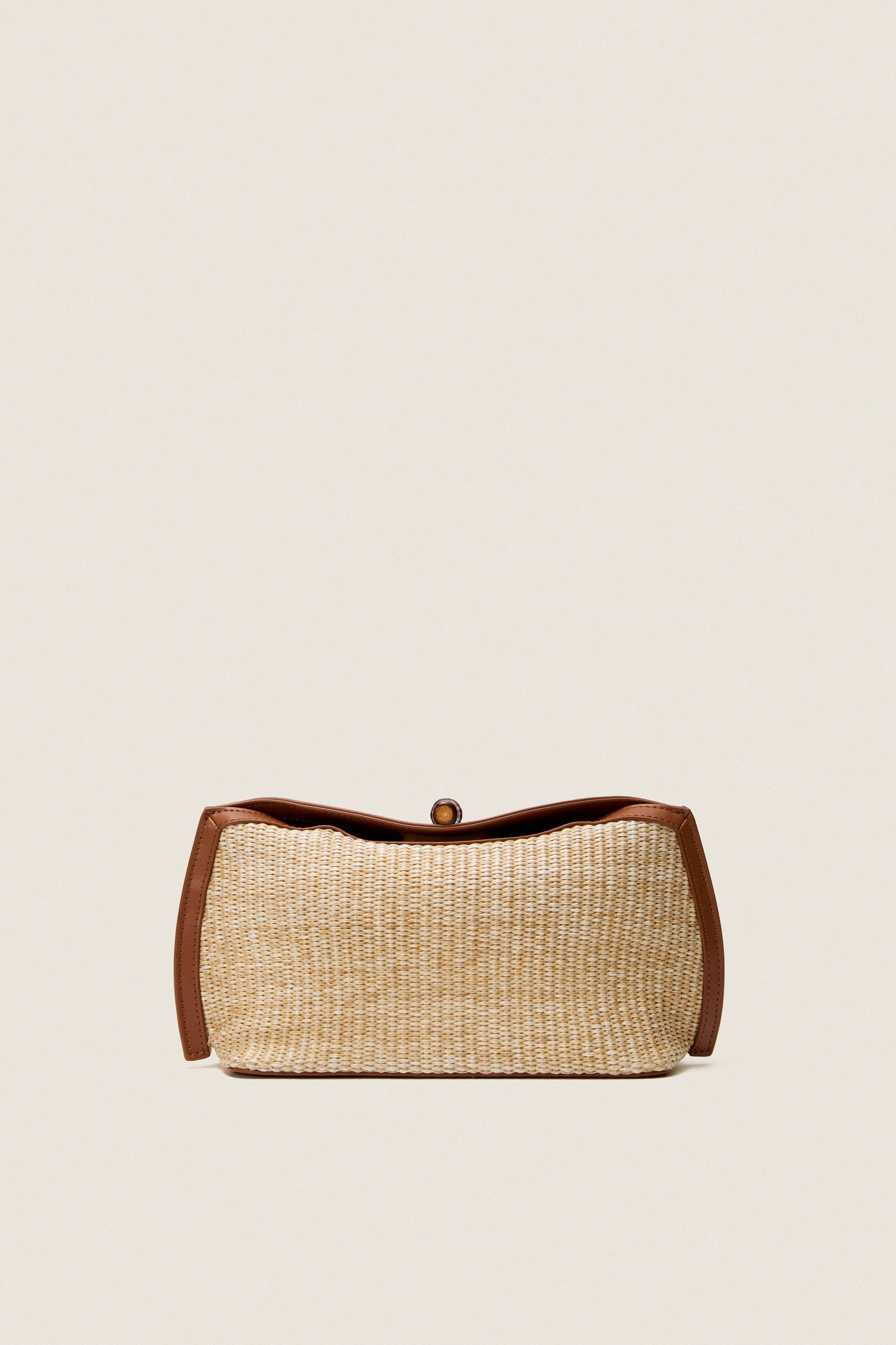 Cognac and Raffia Lock Clutch | Tuckernuck (US)