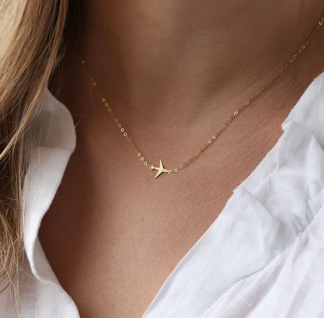 Custom Airplane Necklace: 24k Gold Fill - Etsy | Etsy (US)