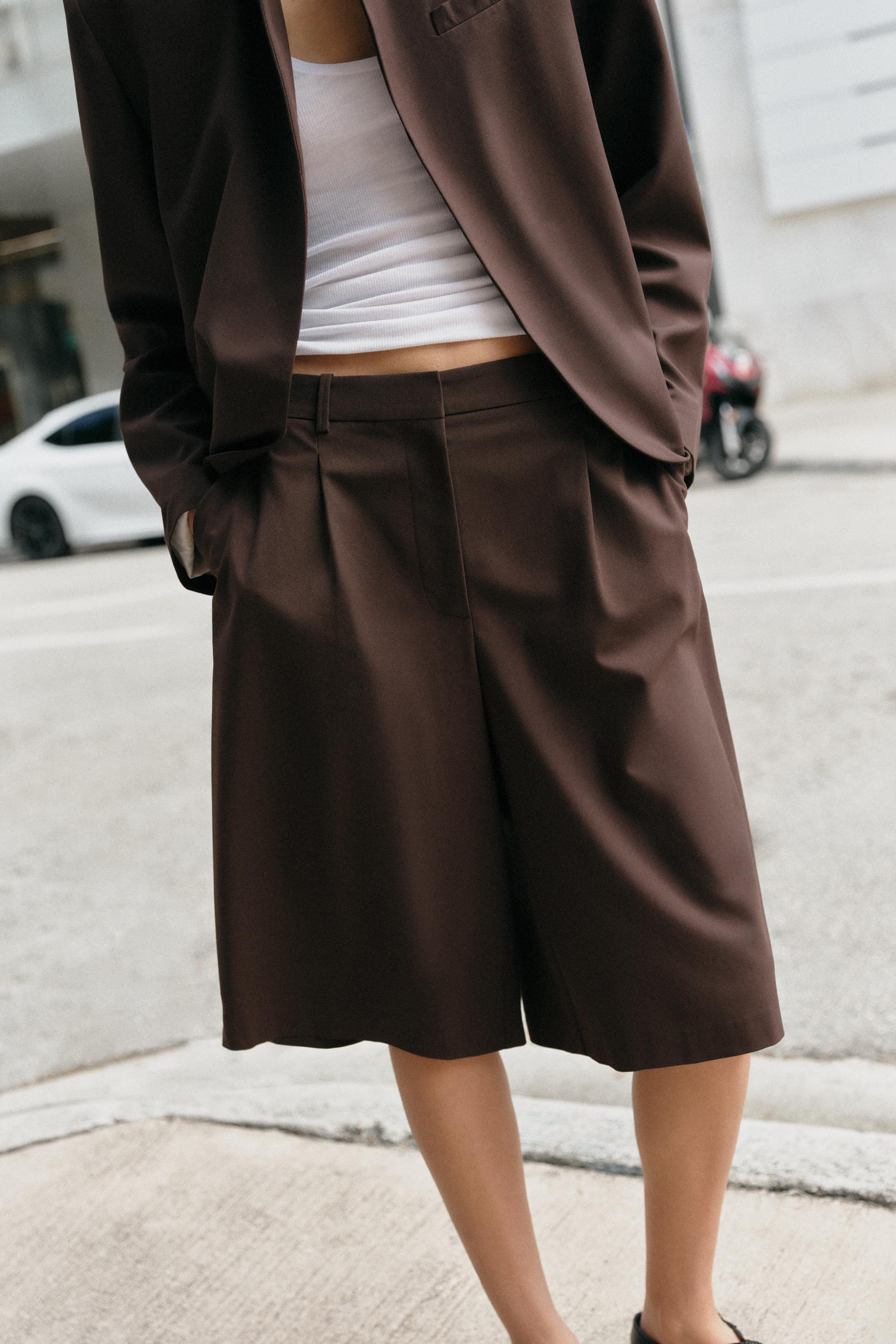 LONG PLEATED SHORTS | Zara US