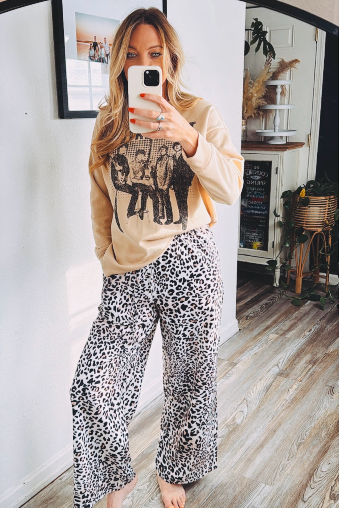 5’7 Weight 140 
| The Beetles oversized sweater from Walmart |inside super soft | I’m wearing 1X | leopard silk pants from Amazon size medium | super comfy | pair with your favorite red tennis |

#LTKGiftGuide #LTKStyleTip #LTKFindsUnder50