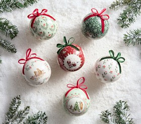 Riley Sheehey Patterned Ball Ornaments, Set of 6 | Pottery Barn Kids
