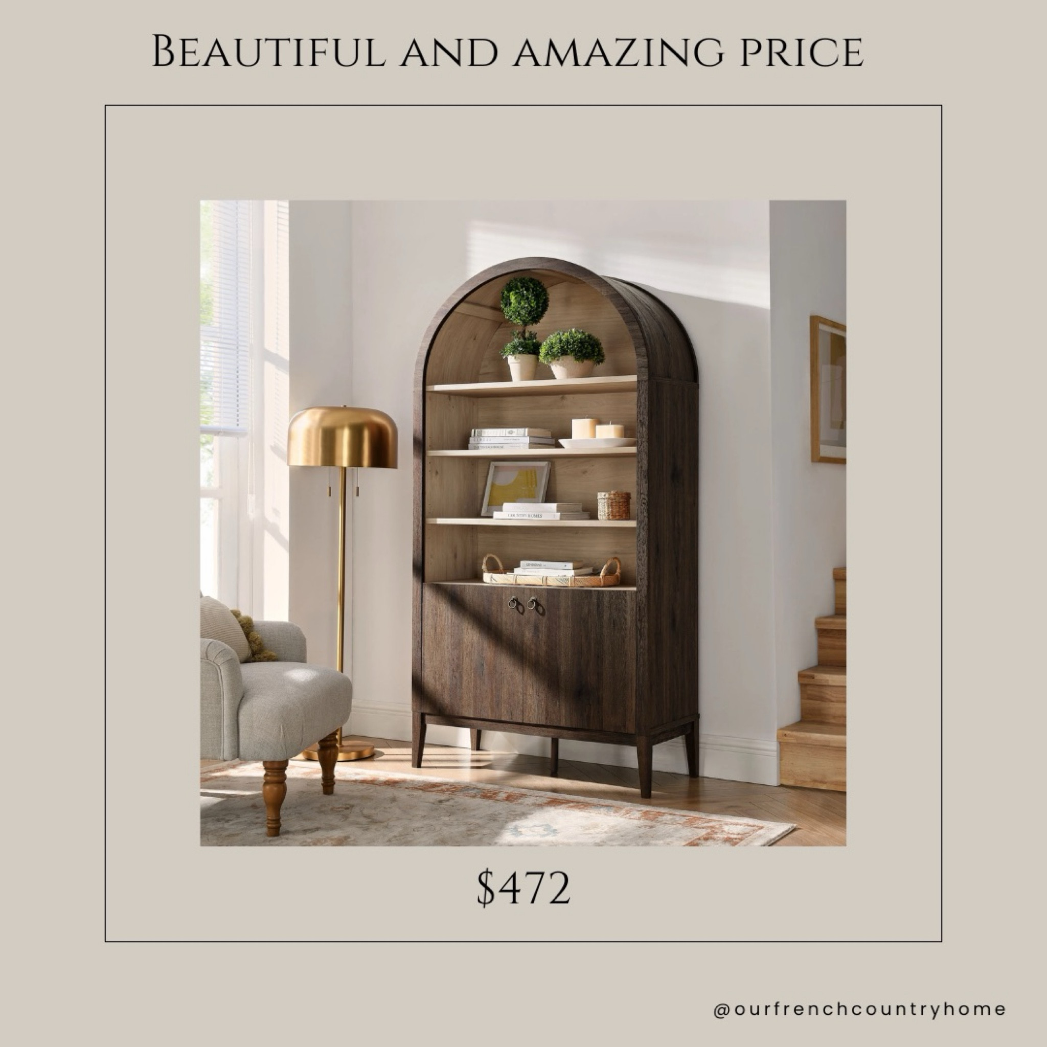 Such a pretty arched cabinet!  Love that the inside is a lighter wood!  Linking a few affordable arched cabinets!

#LTKHome #LTKFamily