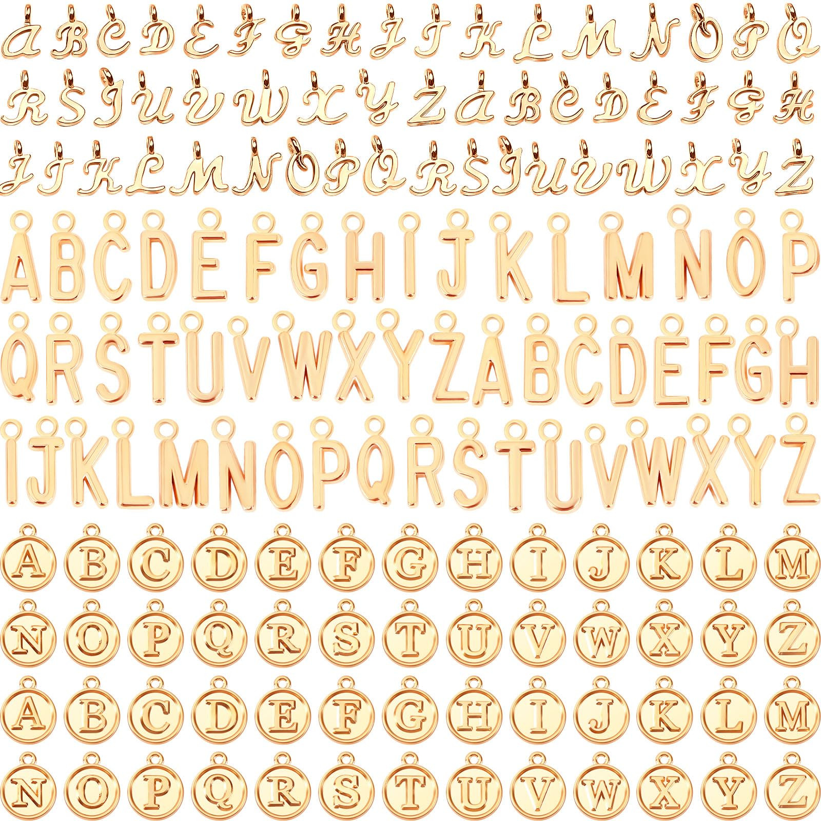 SANNIX Letter Charms, 156Pcs/6 Sets Alphabet ABC Letter Charms 3 Styles Capital A-Z Charms DIY Br... | Amazon (US)