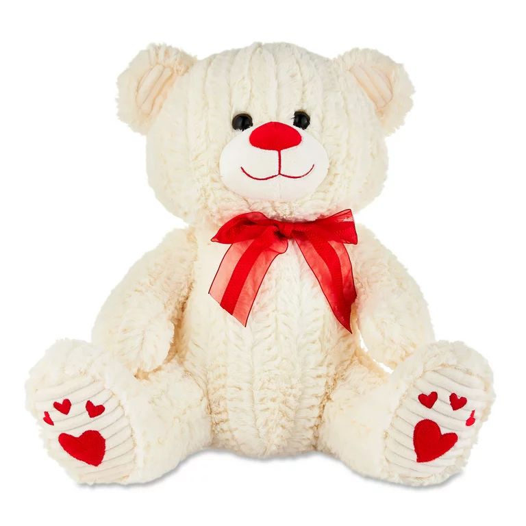 Way to Celebrate! Valentine’s Day 13in Loveable Bear, Cream | Walmart (US)