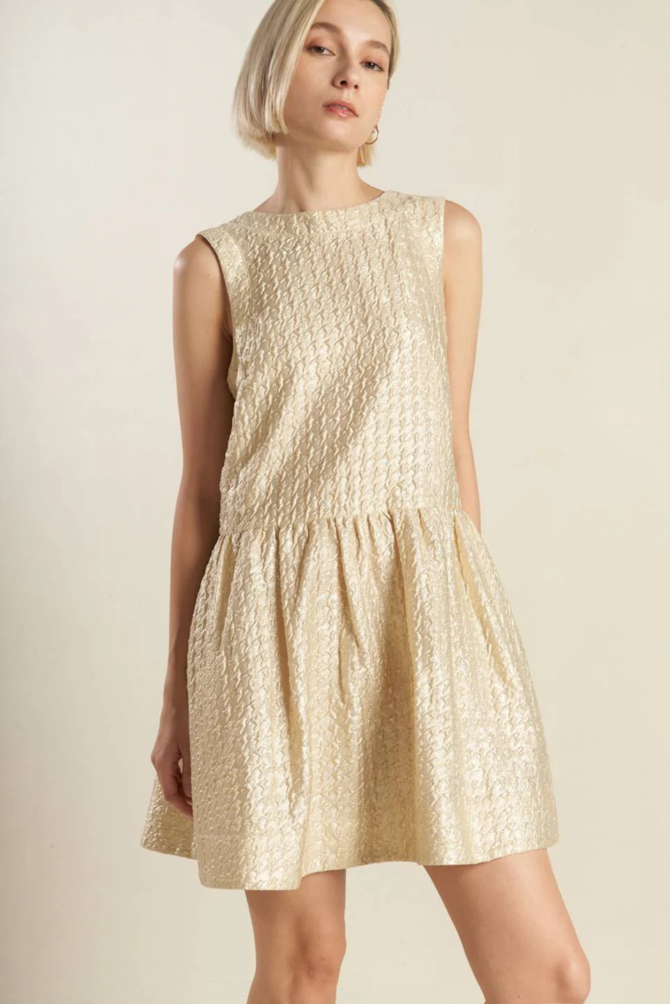 HORIZON HIDEAWAY WOVEN MINI DRESS | CHAMPAGNE / S | Casual Chic Boutique