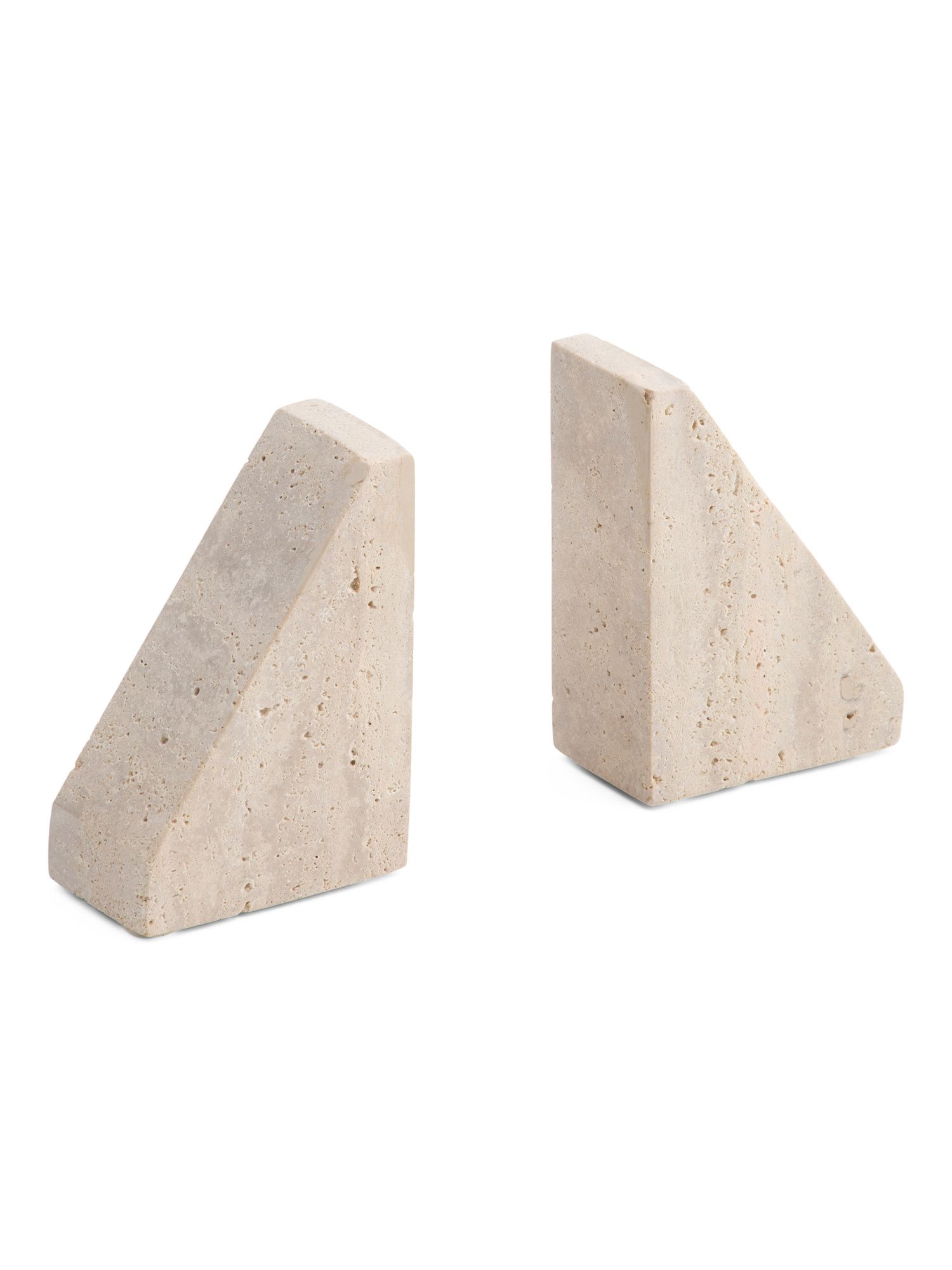 Set Of 2 Travertine Triangle Bookends | TJ Maxx