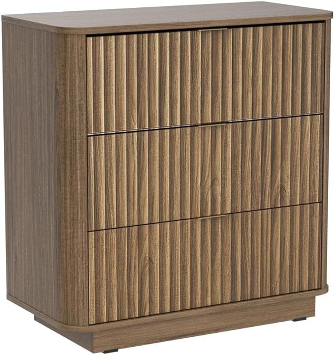 mopio Brooklyn 3 Drawer Walnut Dresser, Mid Century Modern Chest of Drawers, Wood Credenza, Tall ... | Amazon (US)