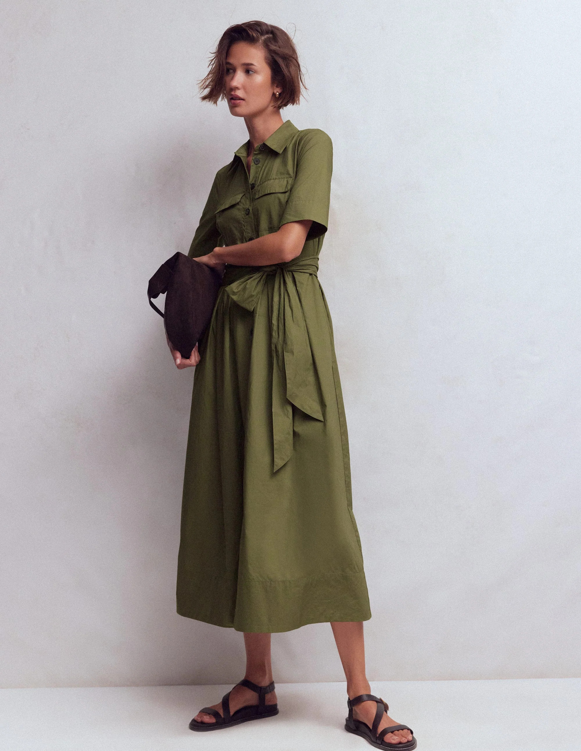 Zoe Short Sleeve Shirt Dress-Navy | Boden (US)
