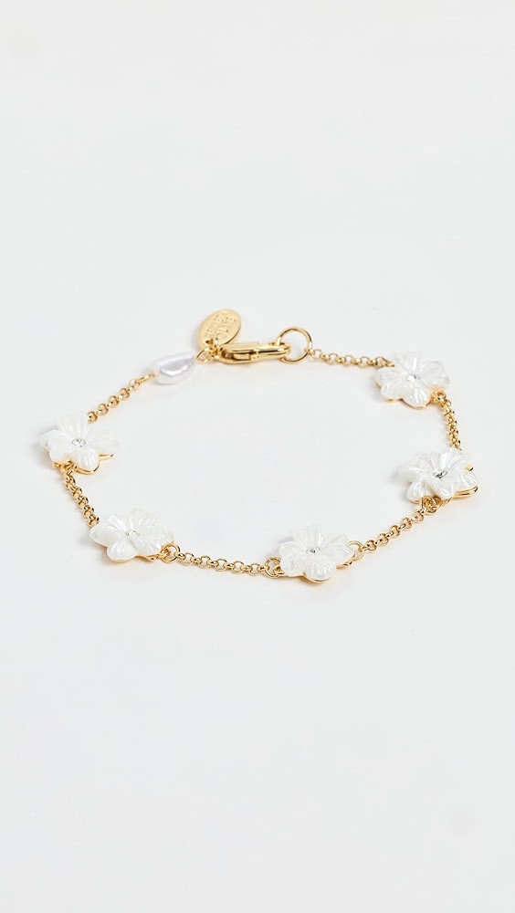 Kenneth Jay Lane Pearl/Crystal Center Lobster Claw Bracelet | Shopbop | Shopbop