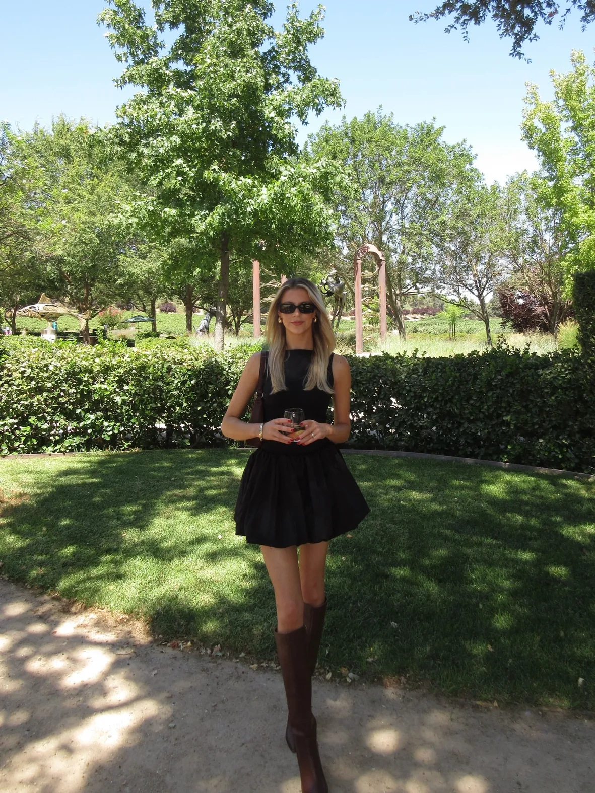brown dress and black boots LBB An All-Time Favorite Outfit -