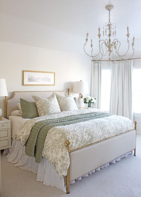 Shop my Spring bedroom
Refresh! I removed the canopy and painted the bed with gold leaf rub n buff! The bed is sold out at the moment, but I’ve linked similar styles! 

My toile bedding is Pottery Barn and they just discontinued the green, but have a beautiful blue and yellow still available!

LTKSpringSale 

#LTKSeasonal #LTKhome