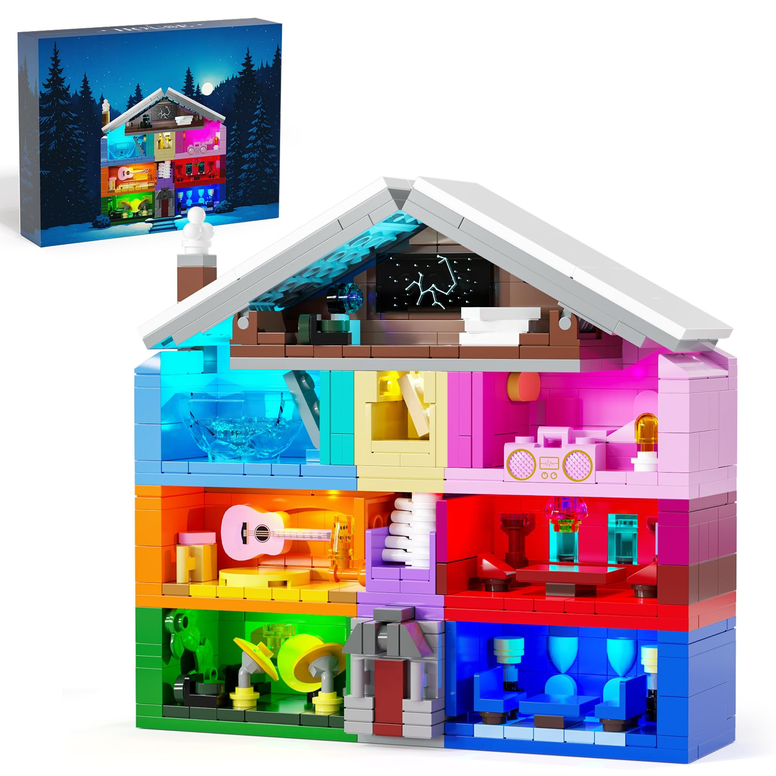 House Building Toys Set with Led Light, Architecture Building Model Compatible with Lego Ideal Pr... | Amazon (US)