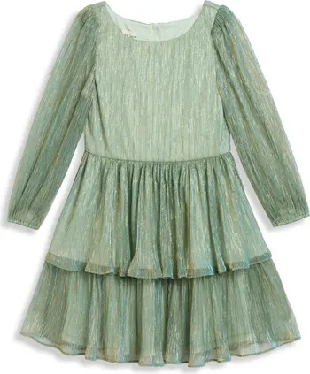 Pippa & Julie Kids' Amanda Shimmery Pleated Party Dress | Nordstrom | Nordstrom