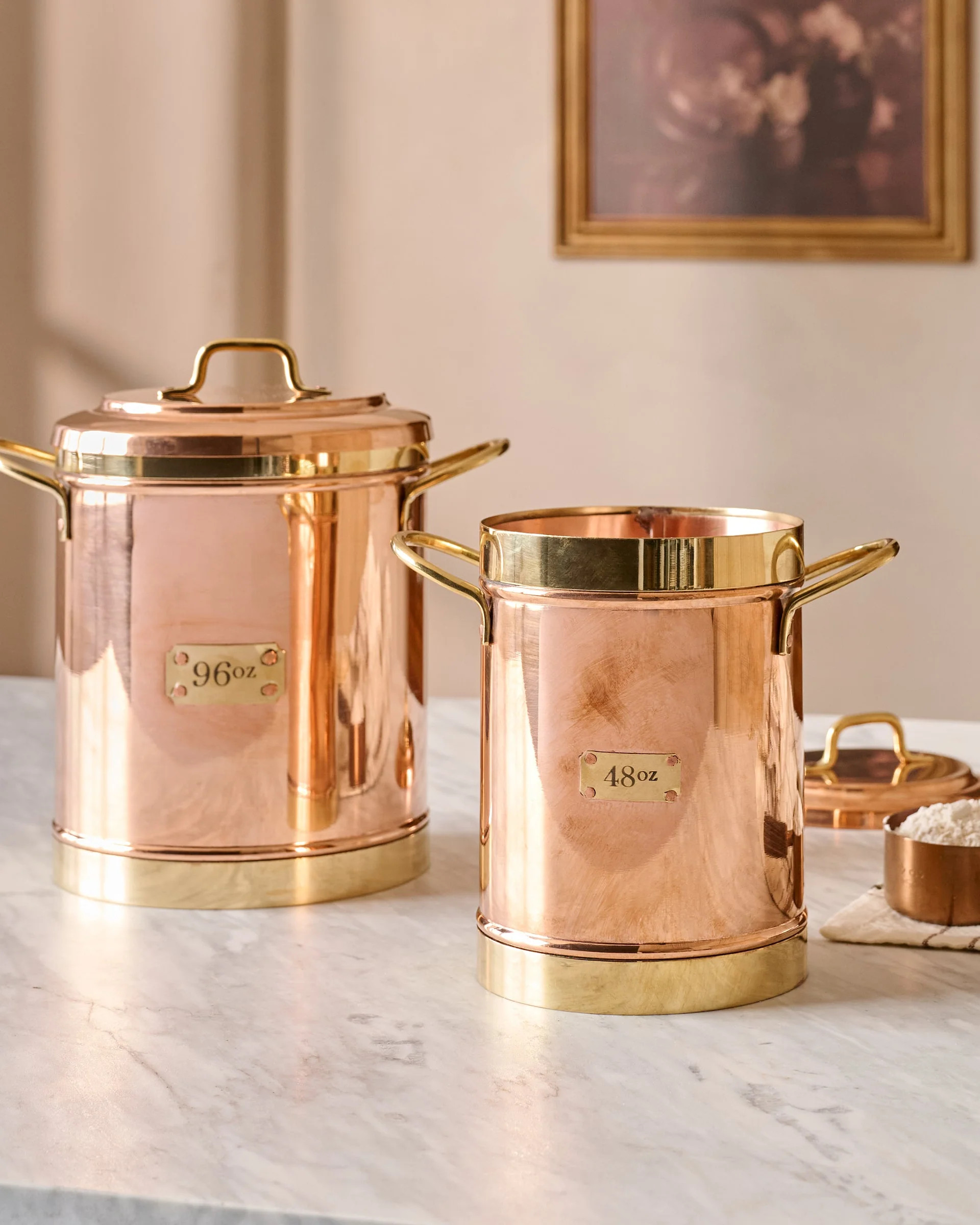 Vintage Inspired Copper + Brass Canister | Magnolia