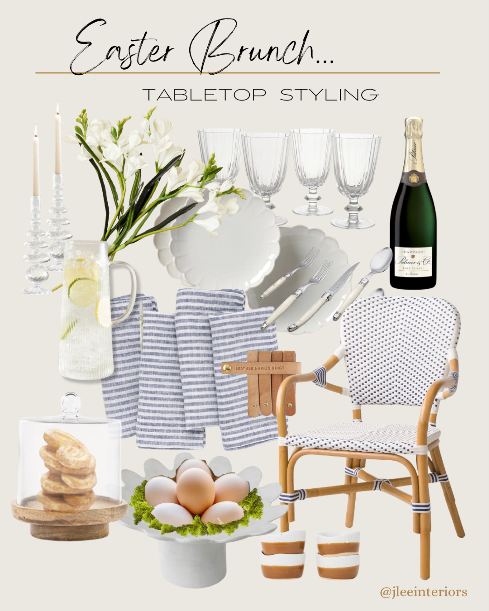 A breezy and natural spring tablescape for Easter brunch! 
Spring decor, summer entertaining, Easter table, tabletop styling, Easter tablescape, scallop dishes, Walmart tabletop finds, fluted glasses, fluted water pitcher, freesia faux floral, magnolia home, Anthropologie, Palmer and Co champagne, the lifestyled co, Santa Barbara design studio, Target, Marshall’s, McGee and co, table top 

#LTKSpringSale #LTKfindsunder50 #LTKhome