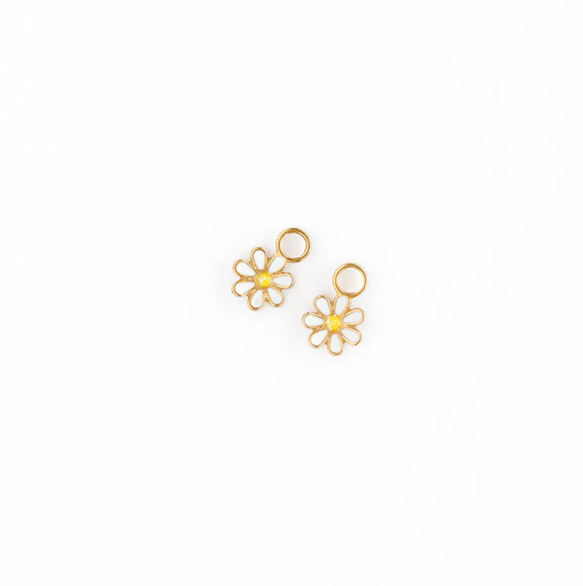 Enamel Daisy Hoop Earring Charm | Pip Pop Post