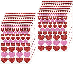 ADXCO 1188 Pieces Glitter Heart Stickers Valentine's Day Stickers Love Decorative Stickers for En... | Amazon (US)
