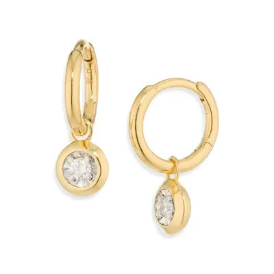 Monica Vinader Round Lab-Grown Diamond Huggie Hoop Earrings in 18K Gold Vermeil/lab Diamond at Nordstrom | Nordstrom
