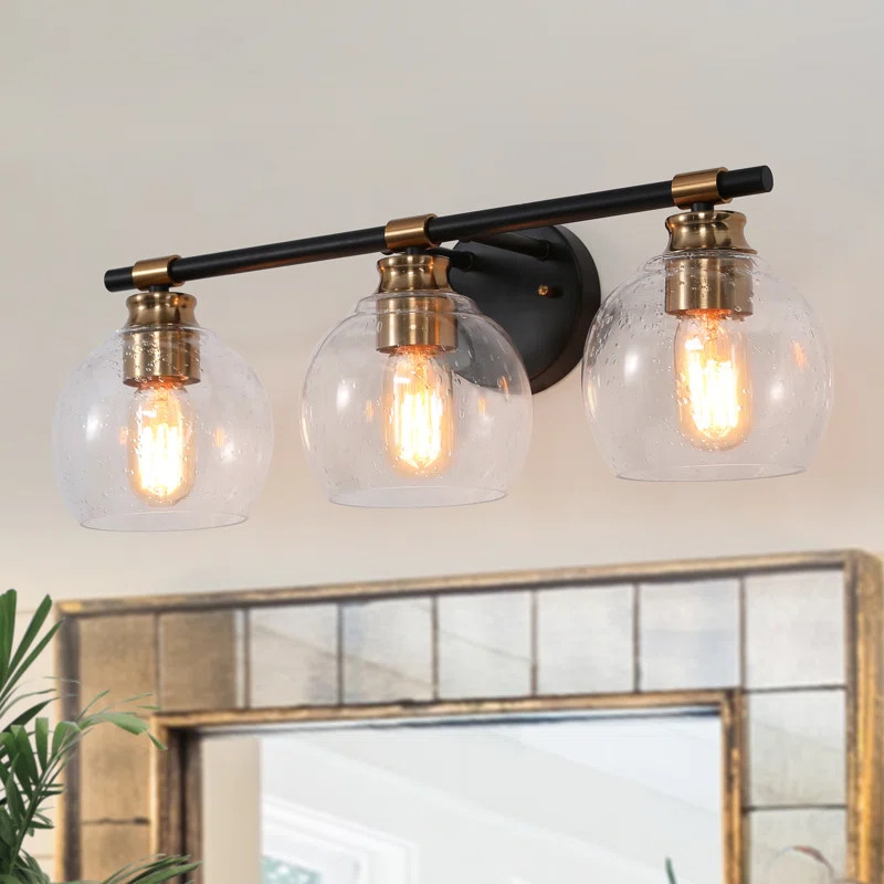 3-Light Dimmable Vanity Light With Glass Globe Shade | Wayfair North America
