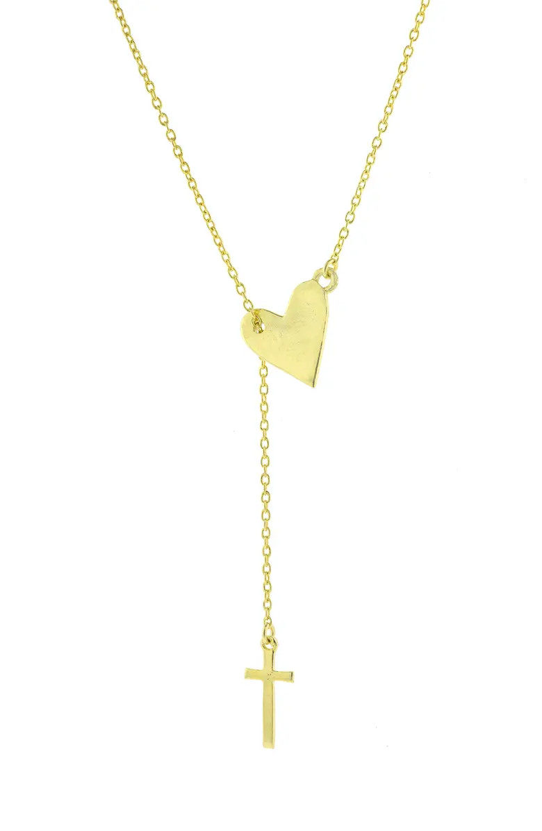 Heart & Cross Lariat Necklace | Nordstrom