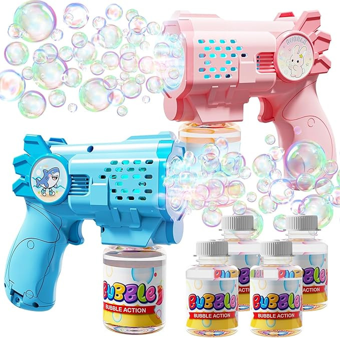 EagleStone Bubble Guns Machine for Toddlers, Automatic Light Up Bubble Blower with 4 Pre-Filled B... | Amazon (US)