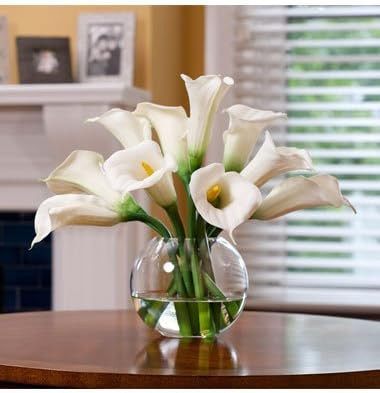 Calla Lily Silk Flower Centerpiece - White | Amazon (US)