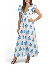 Flutter Sleeve Floral Block Print Maxi Dress | Casual Dresses  | Marshalls | Marshalls