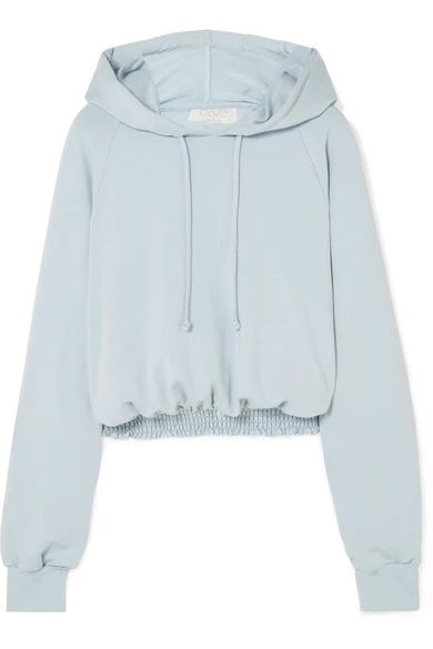 Chloe cropped shirred jersey hoodie | NET-A-PORTER (UK & EU)