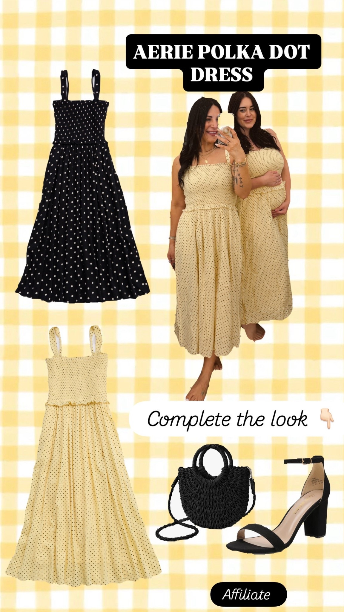 Aerie Spring Polkadot Dress in Yellow and Black! ✨ 

#LTKsummer #LTKdresses #LTKsale