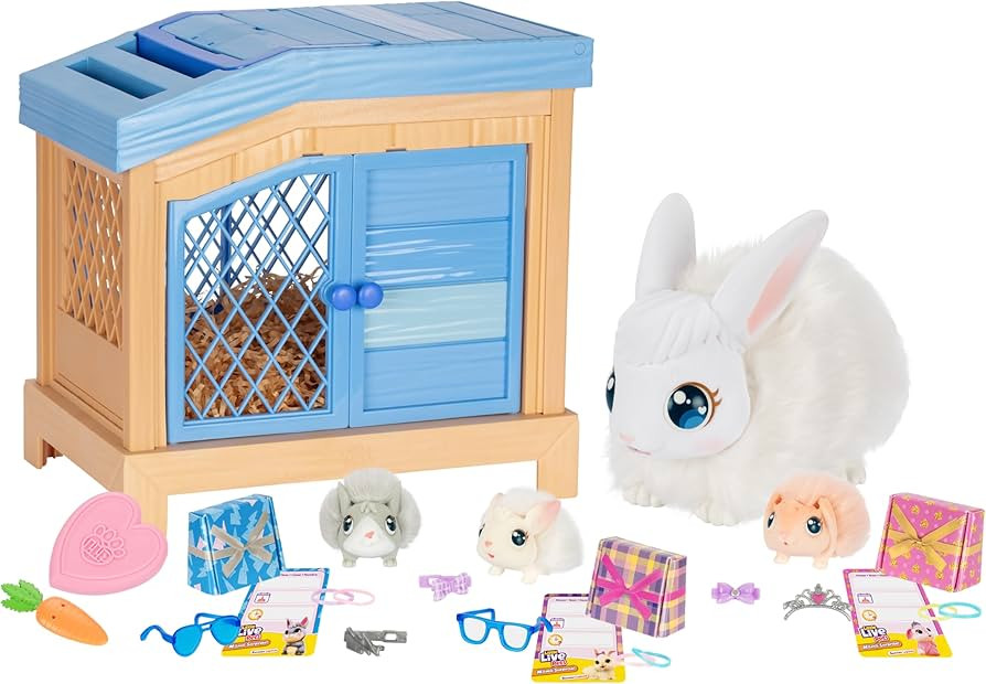 Little Live Pets Bunny Mama Surprise Toy Set, Hutch Interactive Animal Playset with 3 Surprise Ba... | Amazon (US)