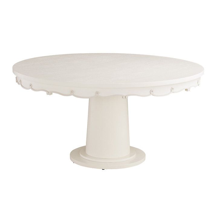 Lucie Round 60 inch Dining Table in Scalloped Wood & Veneer Furniture | Ballard Designs, Inc.