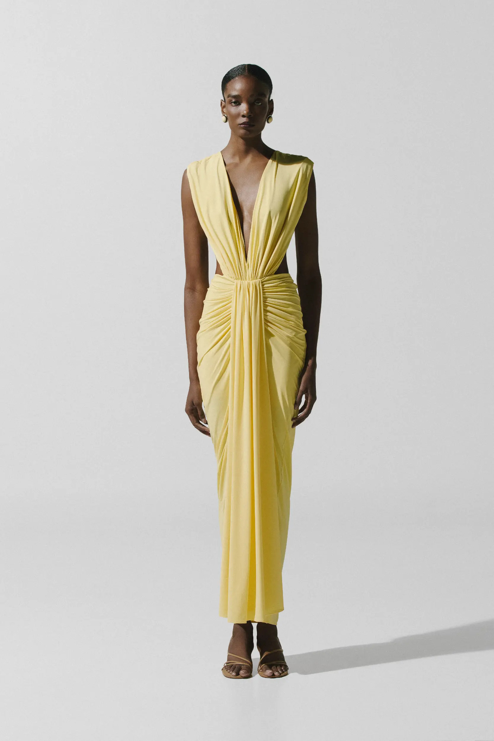 Pia Maxi Dress Yellow in Lycra - High Summer 26 | BAOBAB INT
