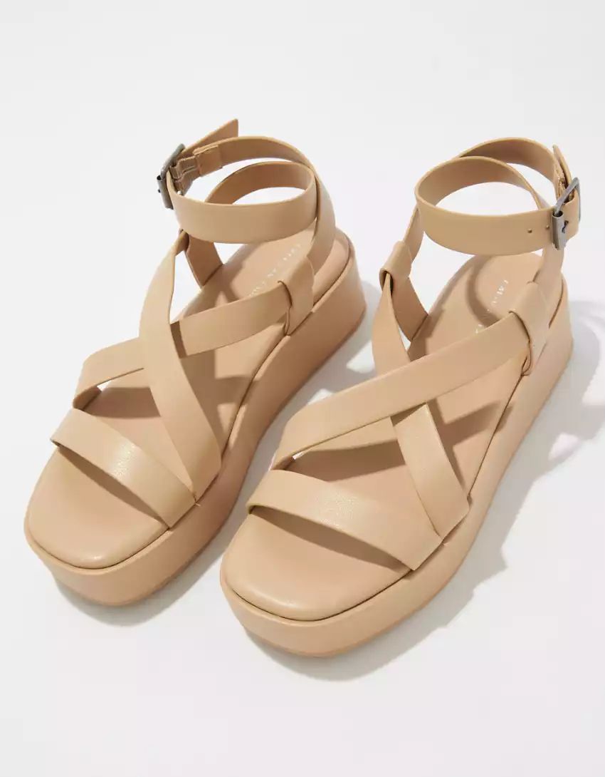 AE Strappy Y2K Platform Sandal | American Eagle Outfitters (US & CA)
