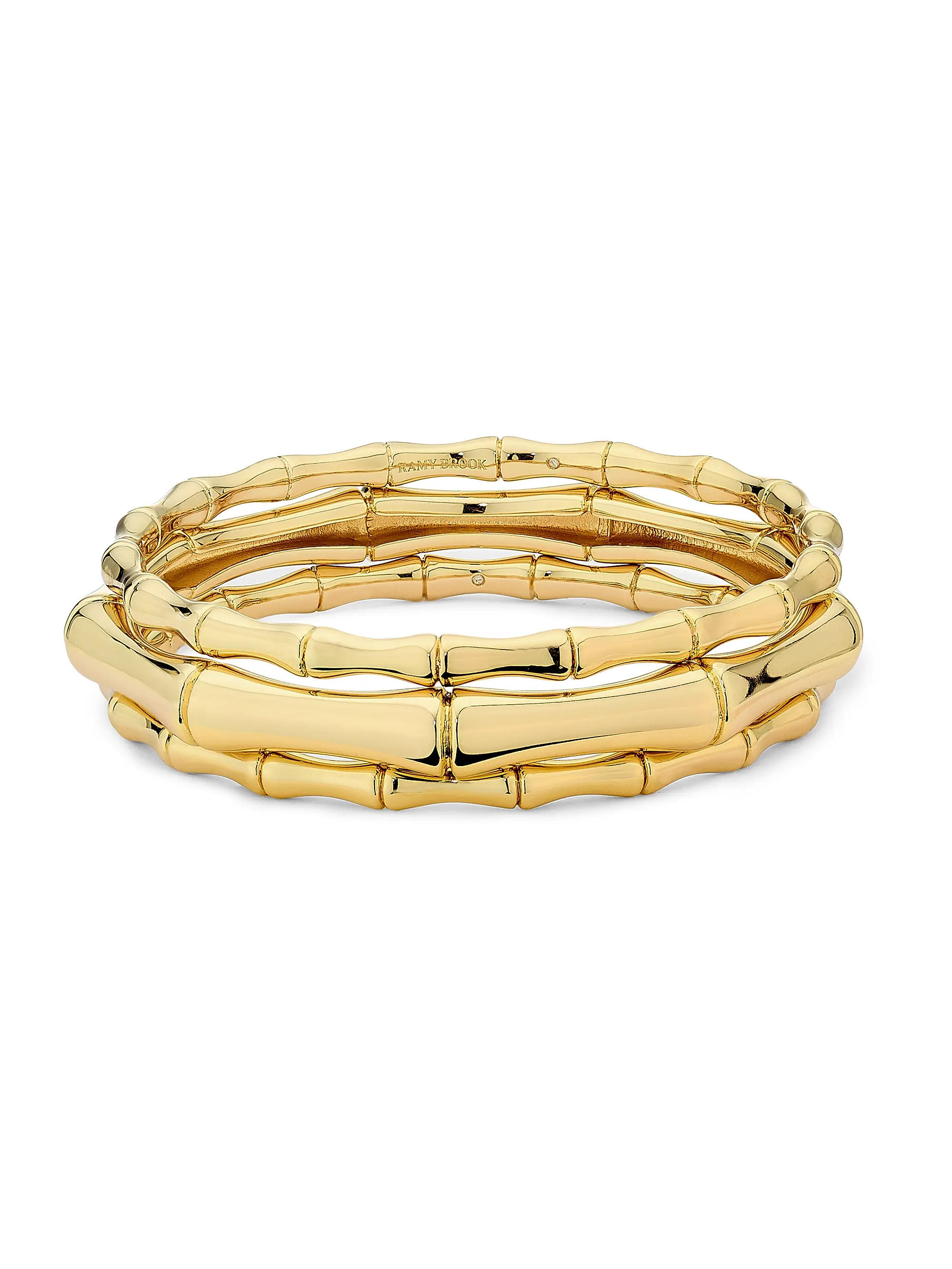Chiara 3-Piece Goldtone Bamboo Bangle Set | Saks Fifth Avenue