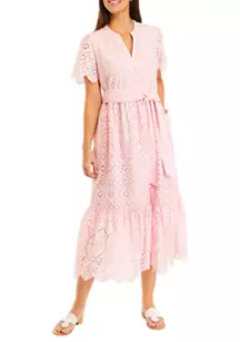 Women's Short Sleeve Eyelet Maxi Dress | Belk