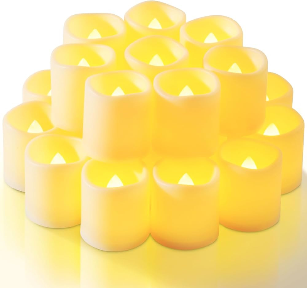 Homemory 12Pack Flickering Flameless Votive Candles, 200+Hour Electric Fake Candles, Battery Oper... | Amazon (US)