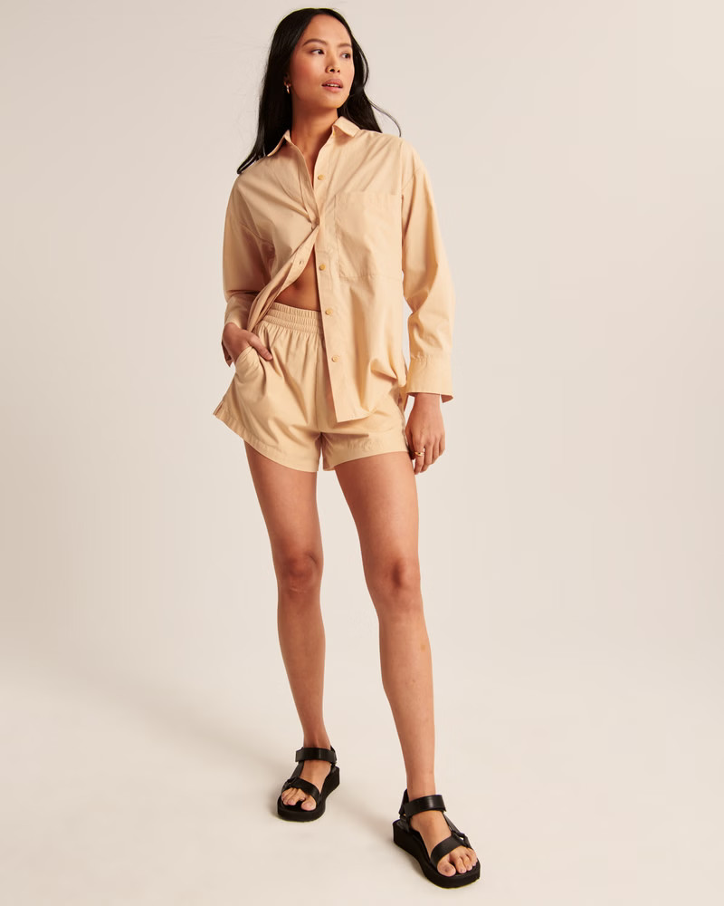 Poplin Pull-On Shorts | Abercrombie & Fitch (US)