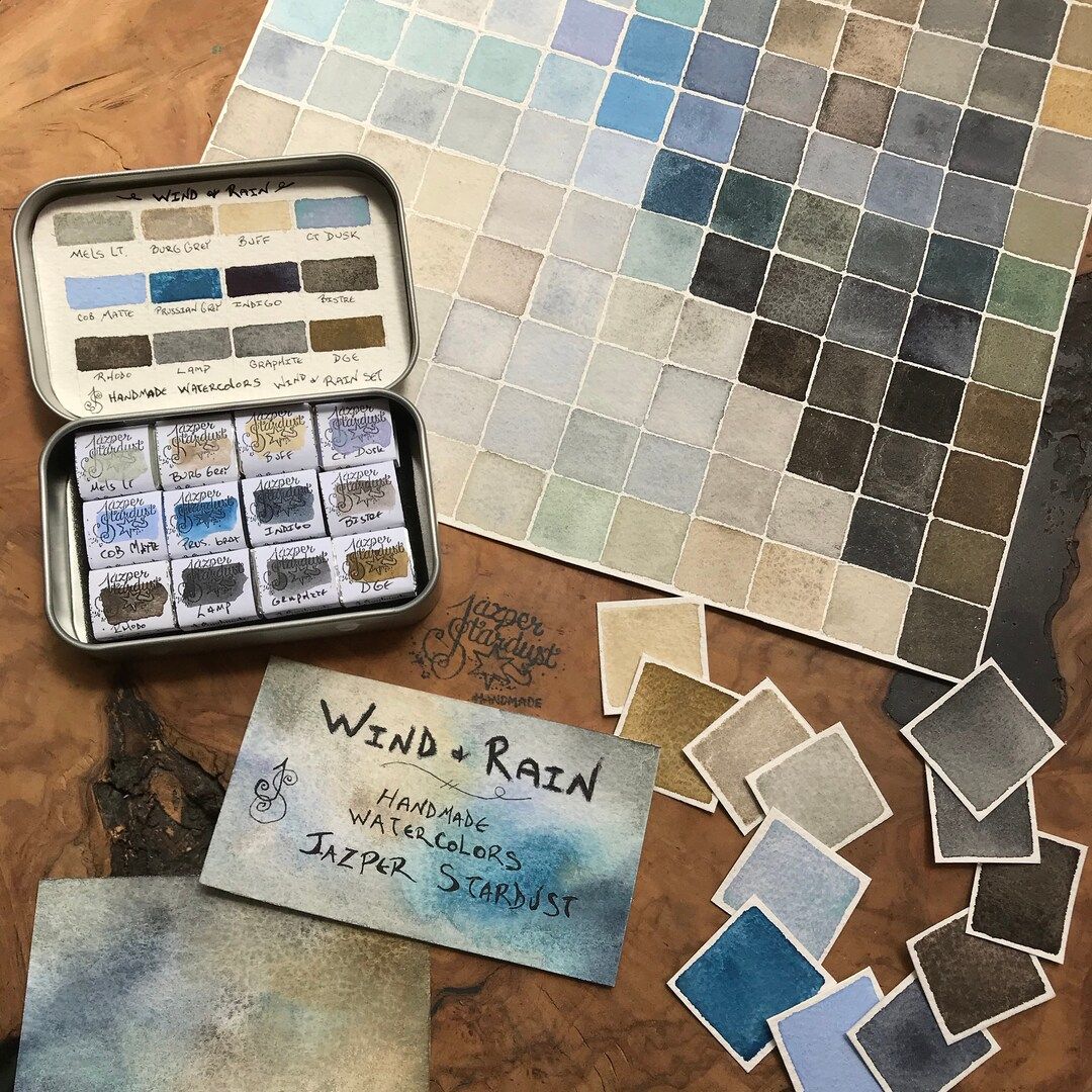 WIND & RAIN Set of 12- Artisan Handmade Watercolor paint Set | Etsy (US)