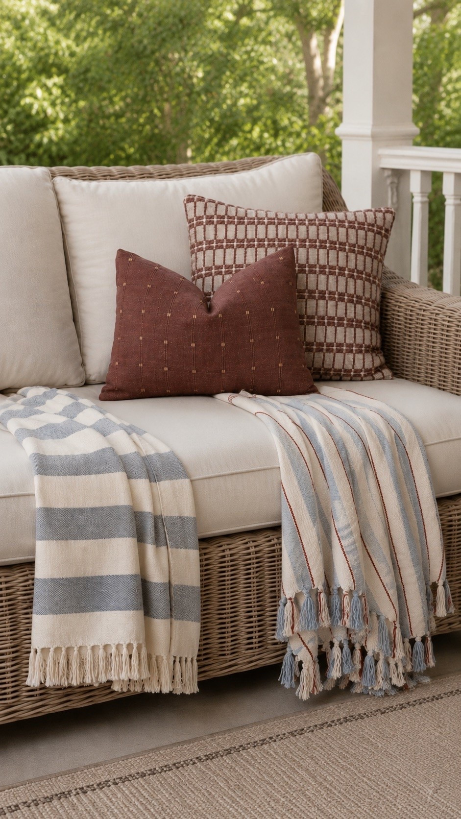 Pretty throw blankets and pillows for summer! A designer store has the same throw for almost double the price 🤯 I found it for less! Americana decor, boujee on a budget, look for less.

#LTKHome #LTKSaleAlert #LTKSeasonal