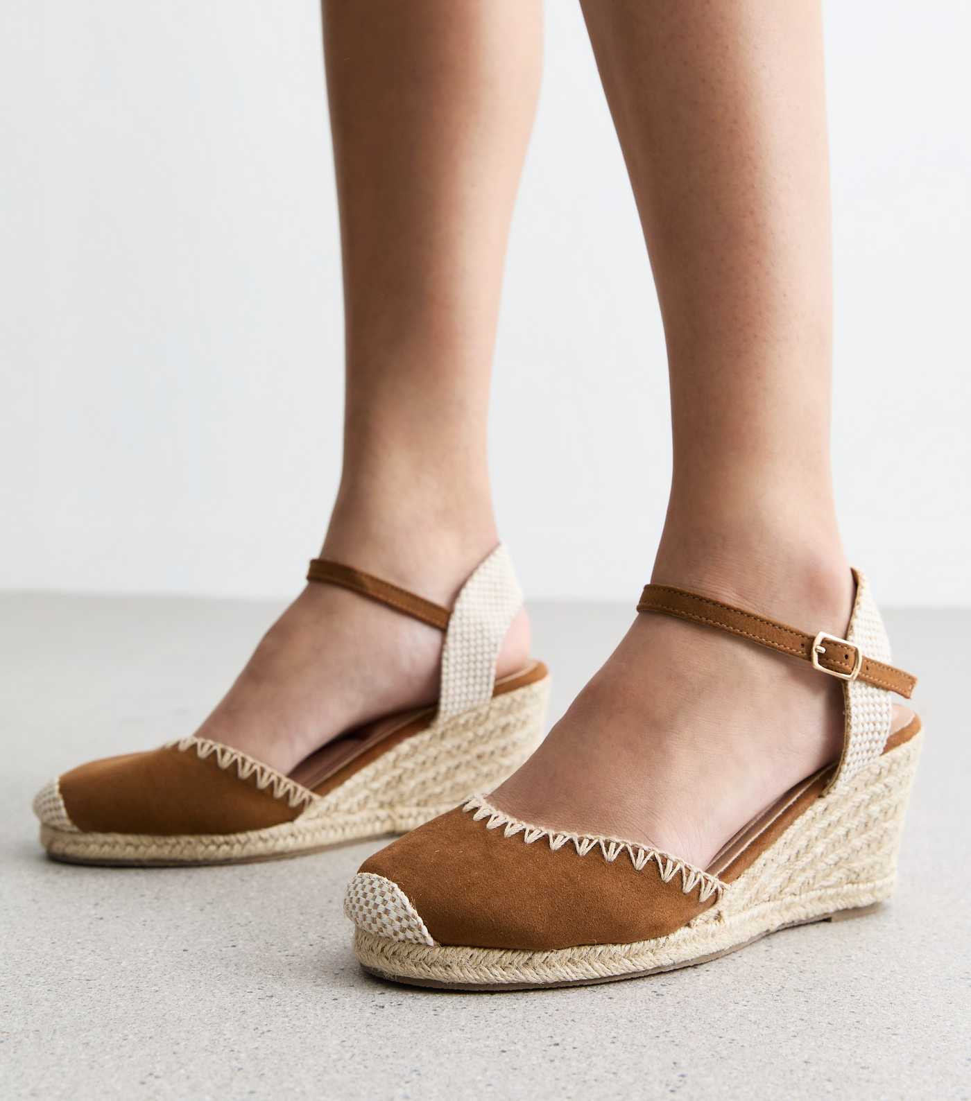 Wide Fit Tan Suedette Espadrille Wedge Shoes 
						
						Add to Saved Items
						Remove from S... | New Look (UK)