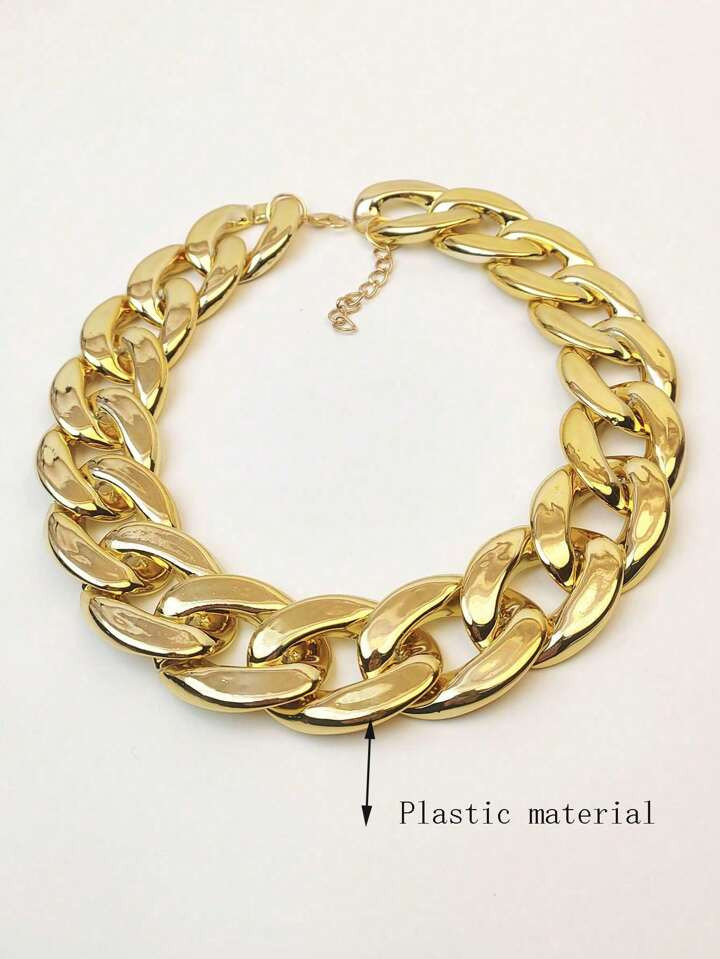 1pc Women's Trendy Colored Plastic Chunky Chain Necklace Simple & Fashionable Single Layer Geomet... | SHEIN