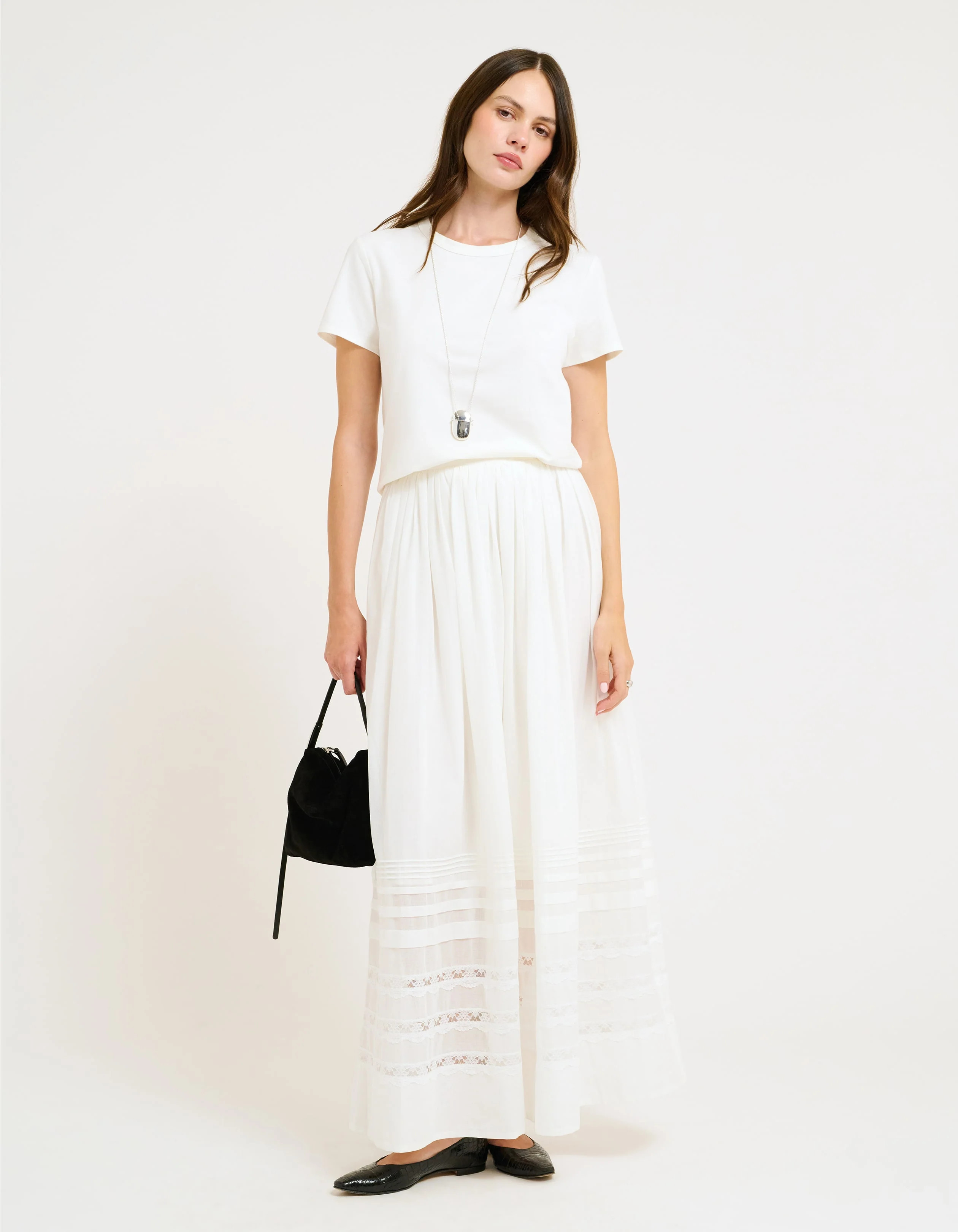 Wildflower Maxi Skirt | White | Rumored