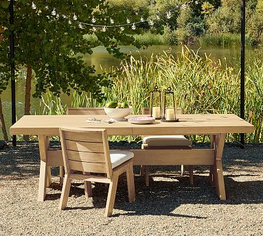 Modern Farmhouse Rectangular Extendable Outdoor Dining Table (94"-112") | Pottery Barn (US)