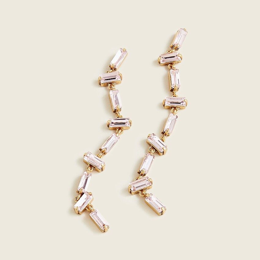 Stacked baguette drop earrings | J.Crew US