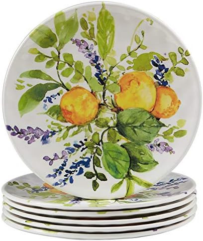 Certified International Lemon Zest Melamine 9" Salad/Dessert Plates, Set of 6, Multicolor | Amazon (US)